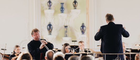 Liepojos garsai Rundalės rūmuose su Guntis Kuzma ir Robertu Beinariu,foto: Jānis Porietis