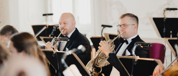 Liepojos garsai Rundalės rūmuose su Guntis Kuzma ir Robertu Beinariu,foto: Jānis Porietis